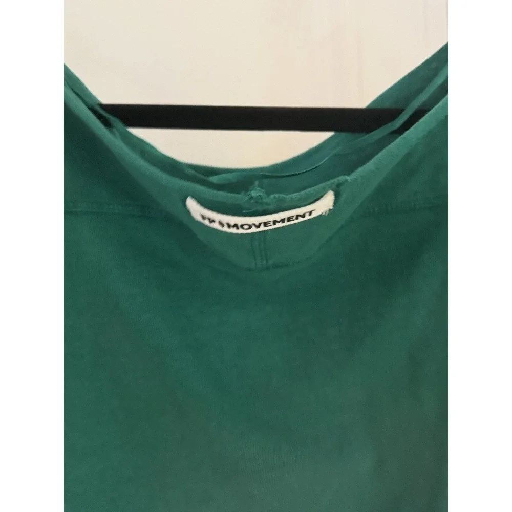 NWT Free People Movement Slam Dunk Logo Buti Tee Shirt Oversized Green Medium/M